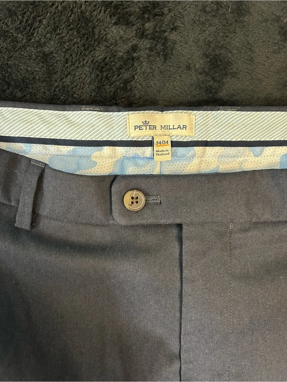 Peter Millar EB66 Pants Men's Size 34x32 Navy Trousers Performance Logo Back
